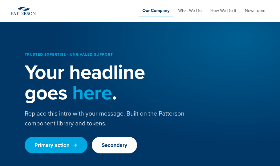 Patterson corporate page preview